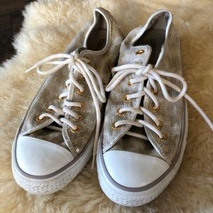 Sequin Low-top Tan All-Star Converse